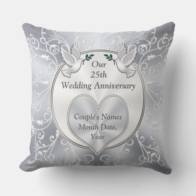 Coussin Cadeaux personnalisés du 25e anniversaire du Maria (Recto)