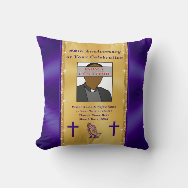 Coussin Cadeaux personnalisés pour l'anniversaire du paste (Recto)