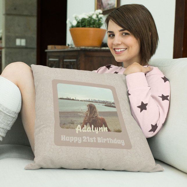 Coussin Cadeaux photo personnalisés pour les femmes de 21  (Gifts for 21 Year Old Female)