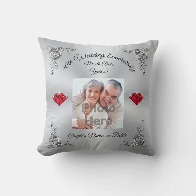 Coussin Cadeaux rouges personnalisés de photo pour le (Recto)