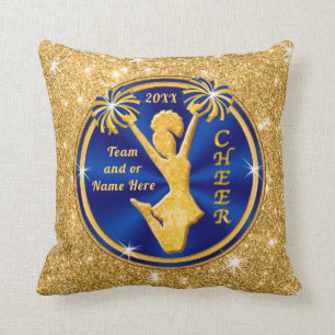 Coussin Cadeaux supérieurs personnalisés de pom-pom girl,