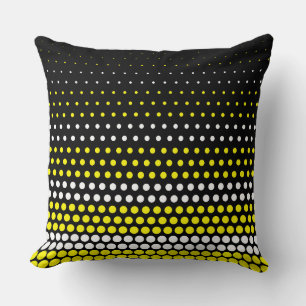 Coussin Cadmium moderne Pointe jaune et blanc