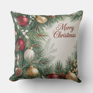 Coussin Cadre de fête aux pommes de pin