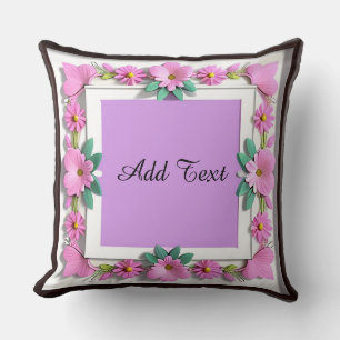 Coussin Cadre de fleurs décoratif