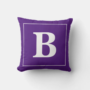 Coussin Cadre de monogramme personnalisé minimal moderne