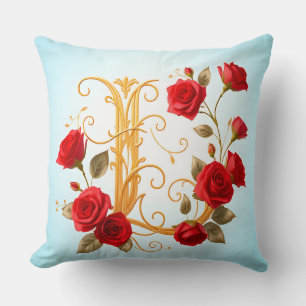 Coussin Cadre élégant au monogramme doré