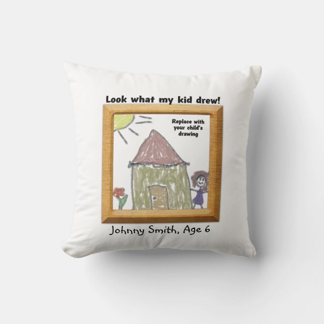 Coussin Cadre photo "Regardez ce que mon enfant a fait" (Recto)