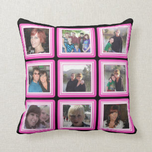 Coussin Cadre rose et noir Ajouter des photos Collage Inst