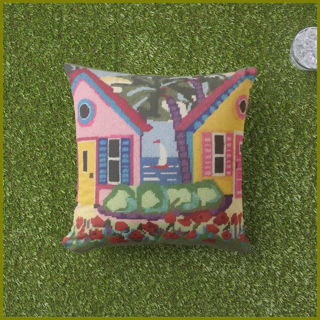 COUSSIN CADRE TROPICAL ÉTÉ NAVIRE BATEAU (Créateur téléchargé)