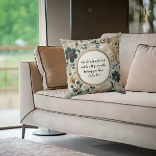 Coussin Cadre Vert Tan Verset Personnalisable