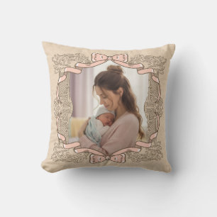 Coussin Cadre vintage Mère & Enfant Coquette Rose
