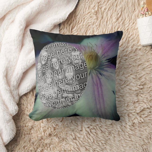 Coussin Cadres de pétales à fleurs Clematis Créez votre pr (Couverture)