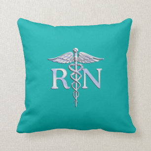 Coussin Caducée argenté de RN d'infirmier autorisé sur la