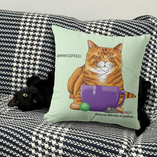 Coussin Café au gingembre orange amusant (Créateur téléchargé)