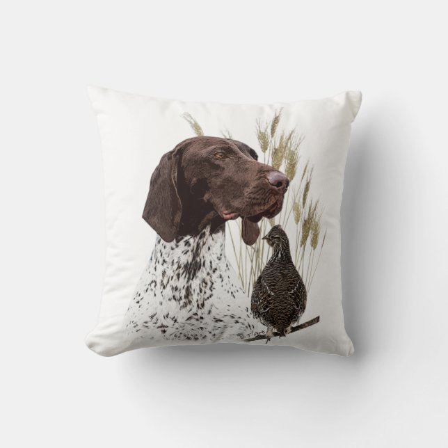 Coussin Café de la carte postale Allemande Pointeurs Racco (Recto)