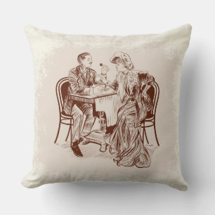 Coussin café et amour