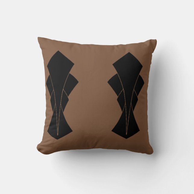 Coussin Café et Black Fantail réversible (Recto)