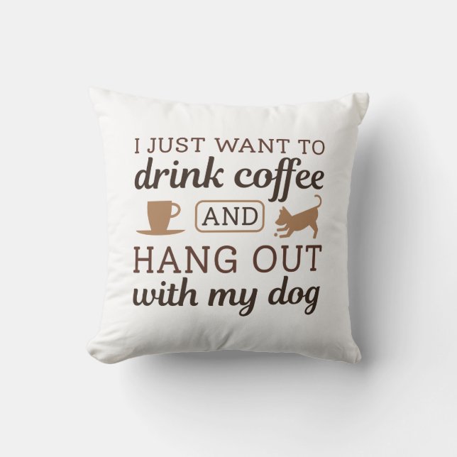 Coussin Café Et Chien (Recto)