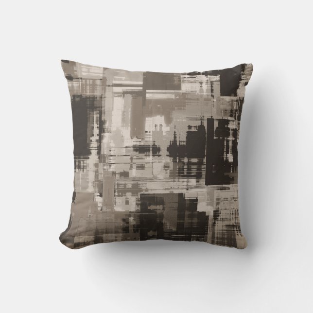 Coussin Café foncé Brown Abstrait tendance (Recto)