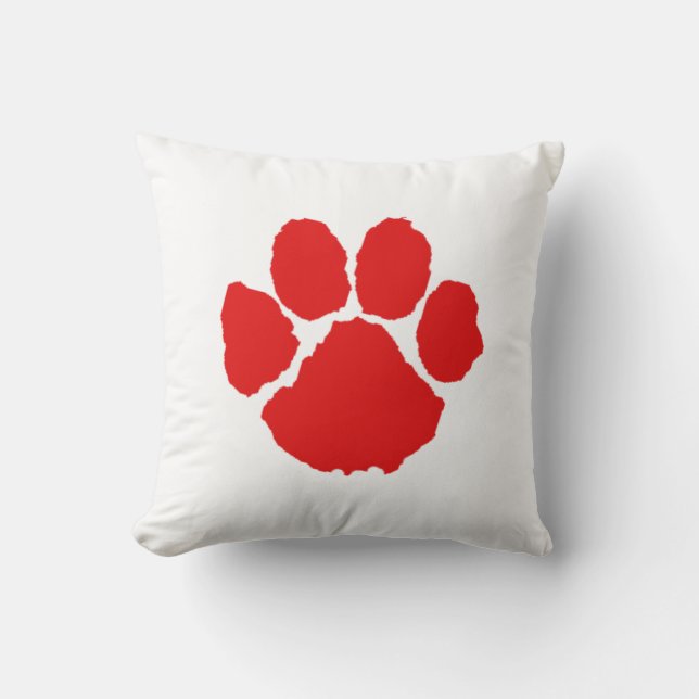Coussin Café Patte Rouge (Recto)