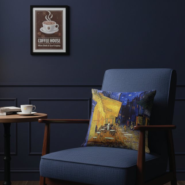 Coussin Café Terrasse Nuit France Vincent van Gogh (Créateur téléchargé)
