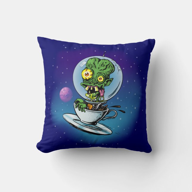Coussin Caisse de caféine d'espace extra-atmosphérique (Recto)
