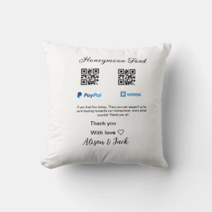 Coussin Caisse de lune de miel venmo paypal don Q R couple