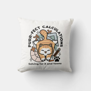 Coussin Calculs Parfaits – Création de chat de maths drôle