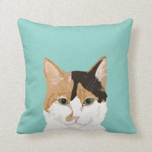 Coussin Calico Cat - Offres personnalisables de chat déco