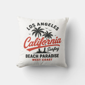 Coussin Californie Surf Los Angeles Beach Paradise West