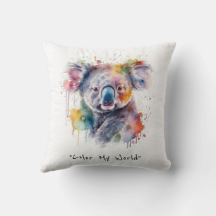 Coussin Câlins de koala en couleur, sur mesure