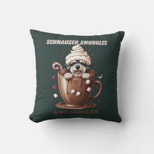 Coussin Câlins de Schnauzer & Chocolat Chaud