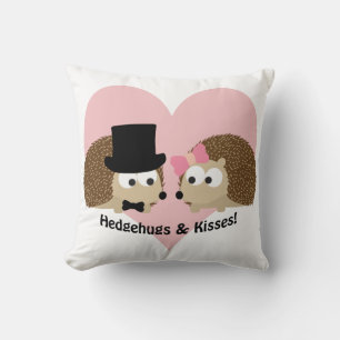 Coussin Câlins et Bisous Couple de Hérissons