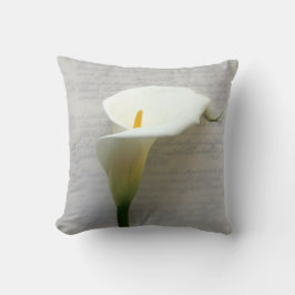 Coussin calla lili sur l'écriture manuscrite lancer l'orei