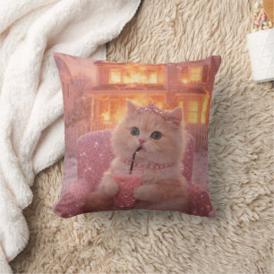 Coussin Calmer la princesse chat pendant le chaos total