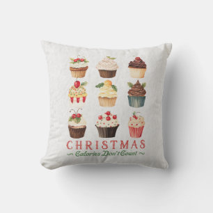 Coussin Calories de Noël ne comptent pas - Cupcakes de vac