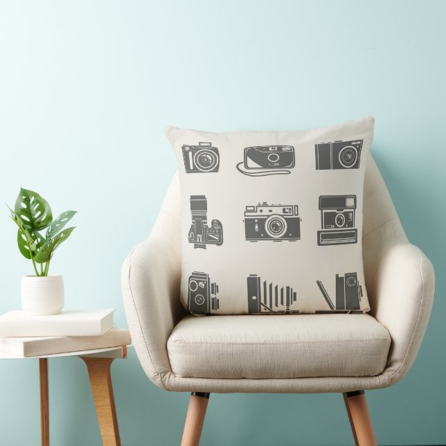 Coussin Cameras Photographie Vintage (Chaise)