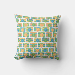 coussin "Caméras rétro colorés"