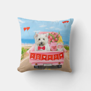 Coussin Camion de la Saint-Valentin pour West Highland Whi