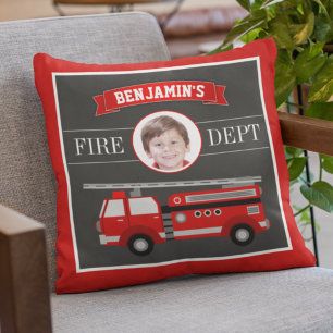 Coussin Camion de pompiers Pompiers Photo personnalisée No