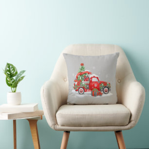 Coussin Camion Rouge - Décor de Noël Ecouteur à lancer