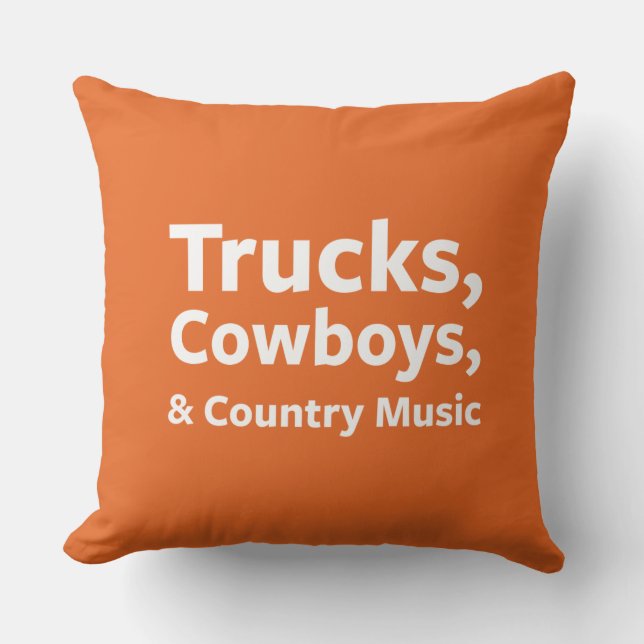 Coussin Camions, cowboys et musique country (Recto)