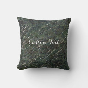 Coussin Camo de l'armée verte et argentée Élégant Glam