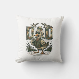 Coussin Camo Duck Papa Design de T-Shirt avec Gravure Vint
