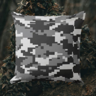 Coussin Camo noir et gris