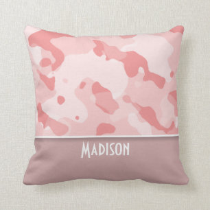Coussin Camo rose bébé; Personnalisé