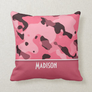 Coussin Camo rose-rose; Personnalisé
