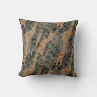 Coussin camo texturé orange et vert