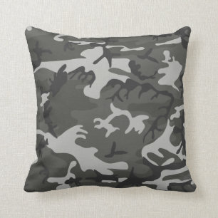 Coussin Camouflage Abstrait gris moderne
