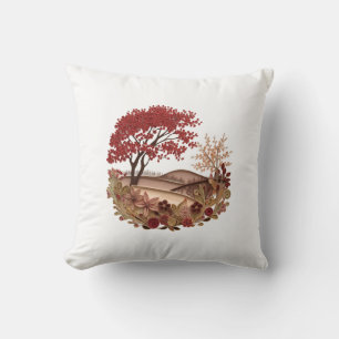 Coussin Campagne en automne effet de design en quilling